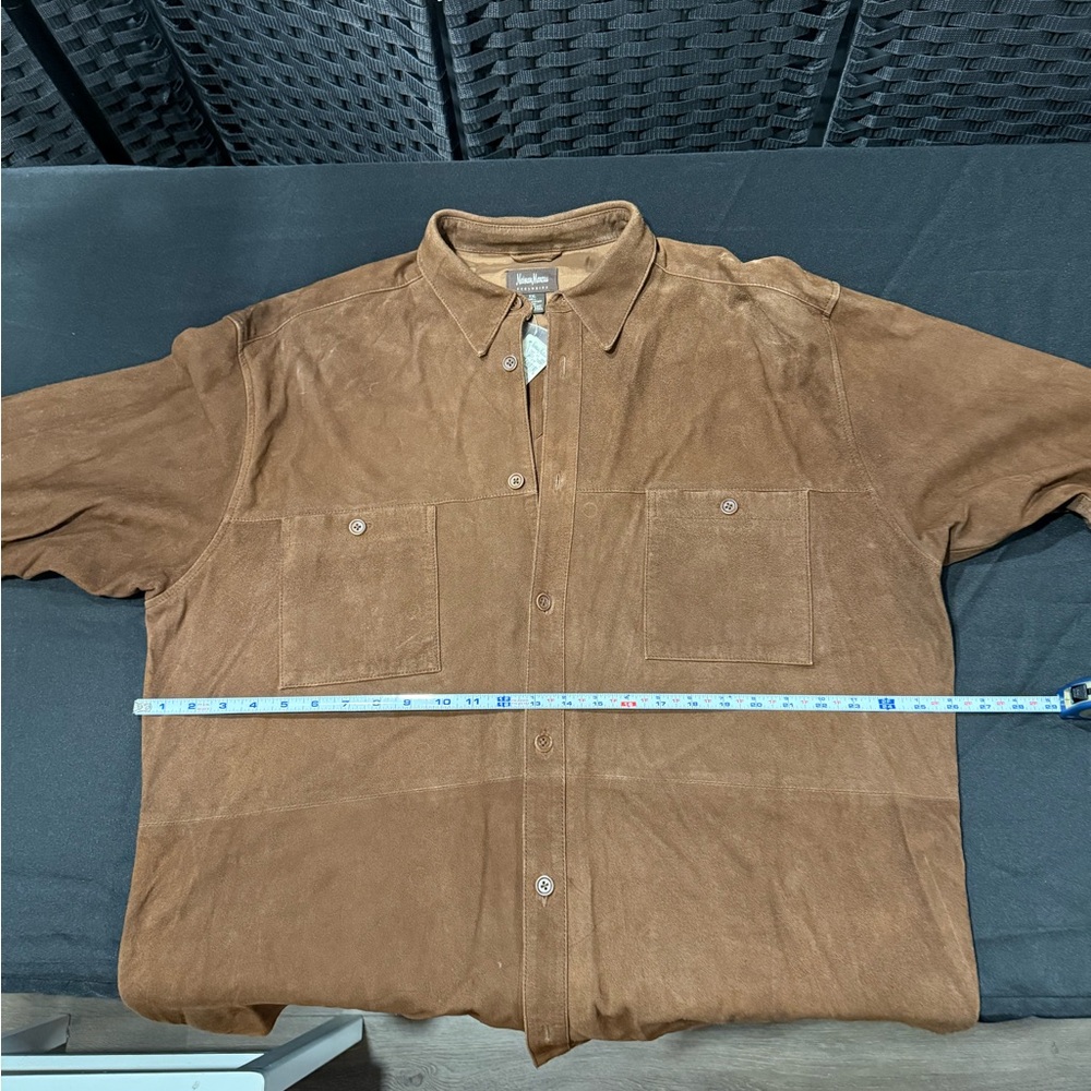 Neiman Marcus Chocolate Brown Leather Shirt/Jacket NWT - Picture 5 of 10